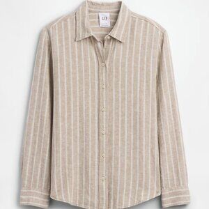GAP FACTORY Linen-Blend Easy Shirt L
